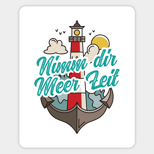 Nimm Dir Meer Zeit Leuchtturm mit Möwen Magnet by star trek fanart and more